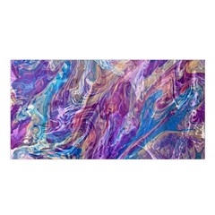 Amethyst Flow Satin Shawl 45  X 80  by kaleidomarblingart