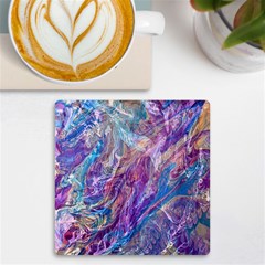 Amethyst Flow Uv Print Square Tile Coaster  by kaleidomarblingart