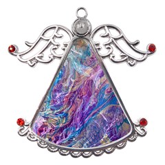 Amethyst Flow Metal Angel With Crystal Ornament by kaleidomarblingart