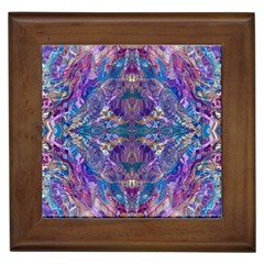 Cobalt Arabesque Framed Tile by kaleidomarblingart