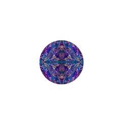 Cobalt Arabesque 1  Mini Buttons by kaleidomarblingart