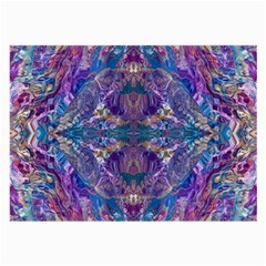 Cobalt Arabesque Large Glasses Cloth (2 Sides) by kaleidomarblingart