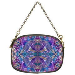 Cobalt Arabesque Chain Purse (two Sides) by kaleidomarblingart