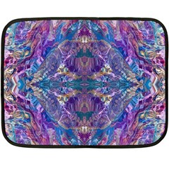 Cobalt Arabesque Two Sides Fleece Blanket (mini) by kaleidomarblingart