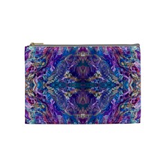 Cobalt Arabesque Cosmetic Bag (medium) by kaleidomarblingart