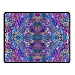 Cobalt Arabesque Fleece Blanket (small) by kaleidomarblingart