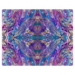 Cobalt Arabesque Two Sides Premium Plush Fleece Blanket (medium) by kaleidomarblingart