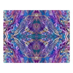 Cobalt Arabesque Two Sides Premium Plush Fleece Blanket (large) by kaleidomarblingart