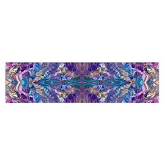 Cobalt Arabesque Oblong Satin Scarf (16  X 60 ) by kaleidomarblingart