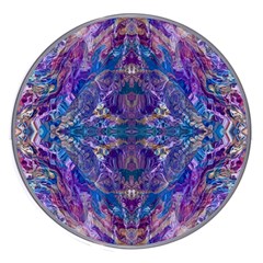 Cobalt Arabesque Wireless Fast Charger(white) by kaleidomarblingart