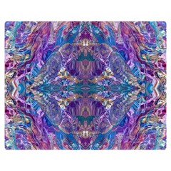 Cobalt Arabesque Premium Plush Fleece Blanket (medium) by kaleidomarblingart