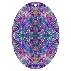 Cobalt Arabesque Uv Print Acrylic Ornament Oval