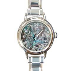 Mono Turquoise Blend Round Italian Charm Watch by kaleidomarblingart