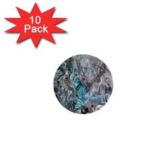 Mono Turquoise Blend 1  Mini Buttons (10 Pack)  by kaleidomarblingart