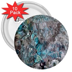 Mono Turquoise Blend 3  Buttons (10 Pack)  by kaleidomarblingart