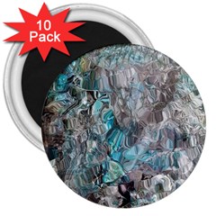 Mono Turquoise Blend 3  Magnets (10 Pack)  by kaleidomarblingart