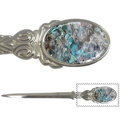 Mono Turquoise Blend Letter Opener by kaleidomarblingart