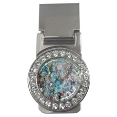 Mono Turquoise Blend Money Clips (cz)  by kaleidomarblingart