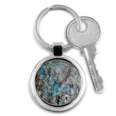 Mono Turquoise Blend Key Chain (round) by kaleidomarblingart