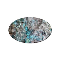 Mono Turquoise Blend Sticker (oval) by kaleidomarblingart