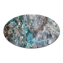 Mono Turquoise Blend Oval Magnet by kaleidomarblingart