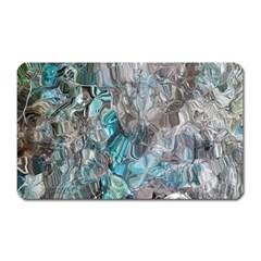 Mono Turquoise Blend Magnet (rectangular) by kaleidomarblingart