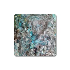 Mono Turquoise Blend Square Magnet by kaleidomarblingart