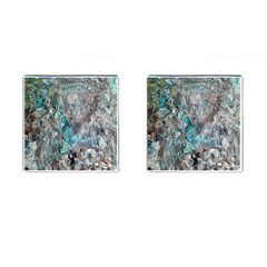 Mono Turquoise Blend Cufflinks (square) by kaleidomarblingart