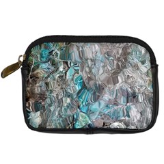 Mono Turquoise Blend Digital Camera Leather Case by kaleidomarblingart