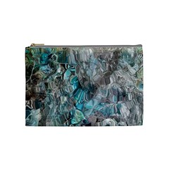 Mono Turquoise Blend Cosmetic Bag (medium) by kaleidomarblingart