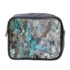 Mono Turquoise Blend Mini Toiletries Bag (two Sides) by kaleidomarblingart