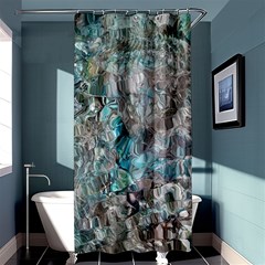 Mono Turquoise Blend Shower Curtain 36  X 72  (stall)  by kaleidomarblingart