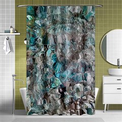 Mono Turquoise Blend Shower Curtain 48  X 72  (small)  by kaleidomarblingart