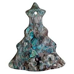 Mono Turquoise Blend Christmas Tree Ornament (two Sides) by kaleidomarblingart