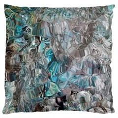 Mono Turquoise Blend Large Cushion Case (two Sides) by kaleidomarblingart