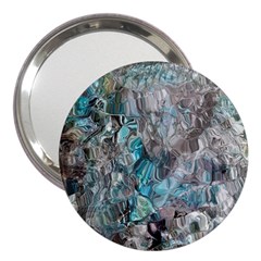 Mono Turquoise Blend 3  Handbag Mirrors by kaleidomarblingart