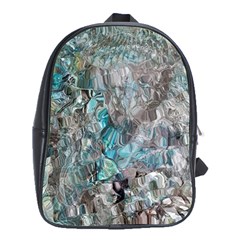 Mono Turquoise Blend School Bag (xl) by kaleidomarblingart