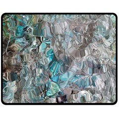 Mono Turquoise Blend Two Sides Fleece Blanket (medium) by kaleidomarblingart