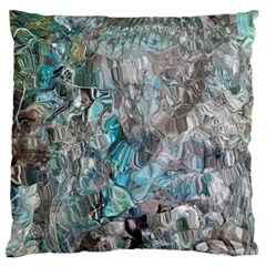 Mono Turquoise Blend Standard Premium Plush Fleece Cushion Case (one Side) by kaleidomarblingart