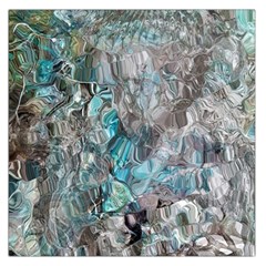 Mono Turquoise Blend Square Satin Scarf (36  X 36 ) by kaleidomarblingart