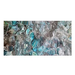 Mono Turquoise Blend Satin Shawl 45  X 80  by kaleidomarblingart