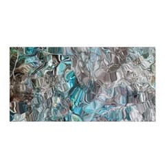 Mono Turquoise Blend Satin Wrap 35  X 70  by kaleidomarblingart