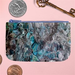 Mono Turquoise Blend Large Coin Purse by kaleidomarblingart