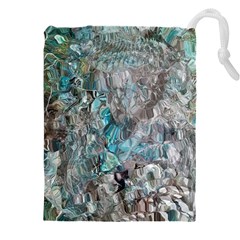 Mono Turquoise Blend Drawstring Pouch (5xl) by kaleidomarblingart