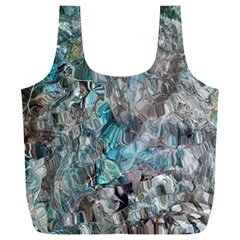 Mono Turquoise Blend Full Print Recycle Bag (xxxl) by kaleidomarblingart