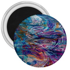 Abstarct Cobalt Waves 3  Magnets by kaleidomarblingart