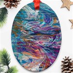 Abstarct cobalt waves Oval Ornament (Two Sides) Front