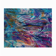 Abstarct Cobalt Waves Small Glasses Cloth (2 Sides) by kaleidomarblingart