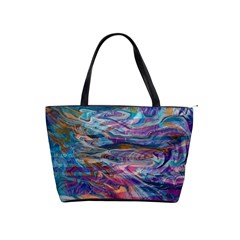 Abstarct Cobalt Waves Classic Shoulder Handbag by kaleidomarblingart