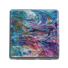 Abstarct Cobalt Waves Memory Card Reader (square 5 Slot) by kaleidomarblingart